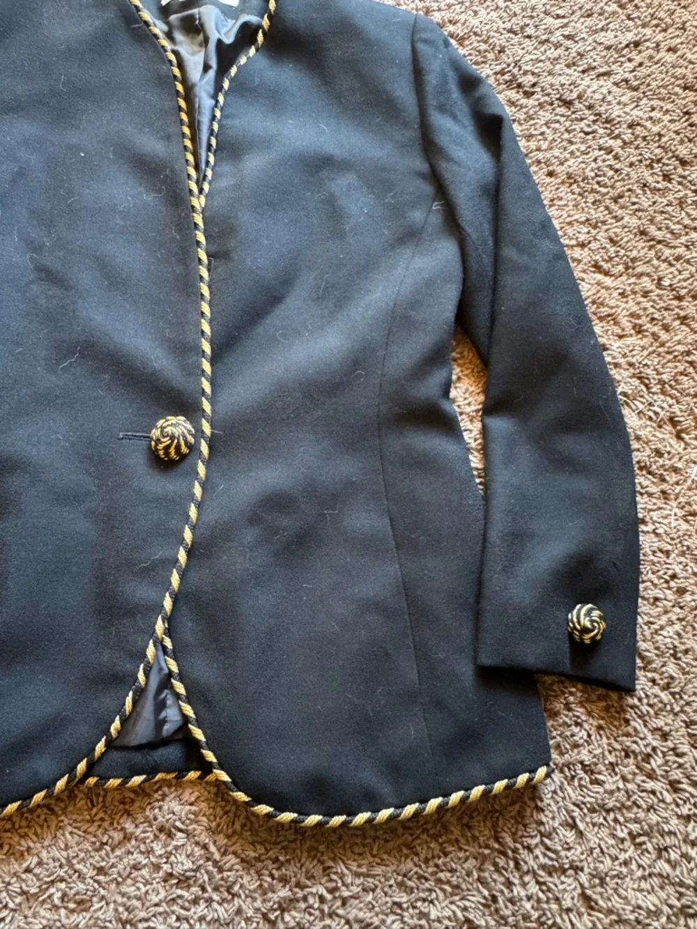 Christian Dior Black Gold Rope-Trimmed Blazer